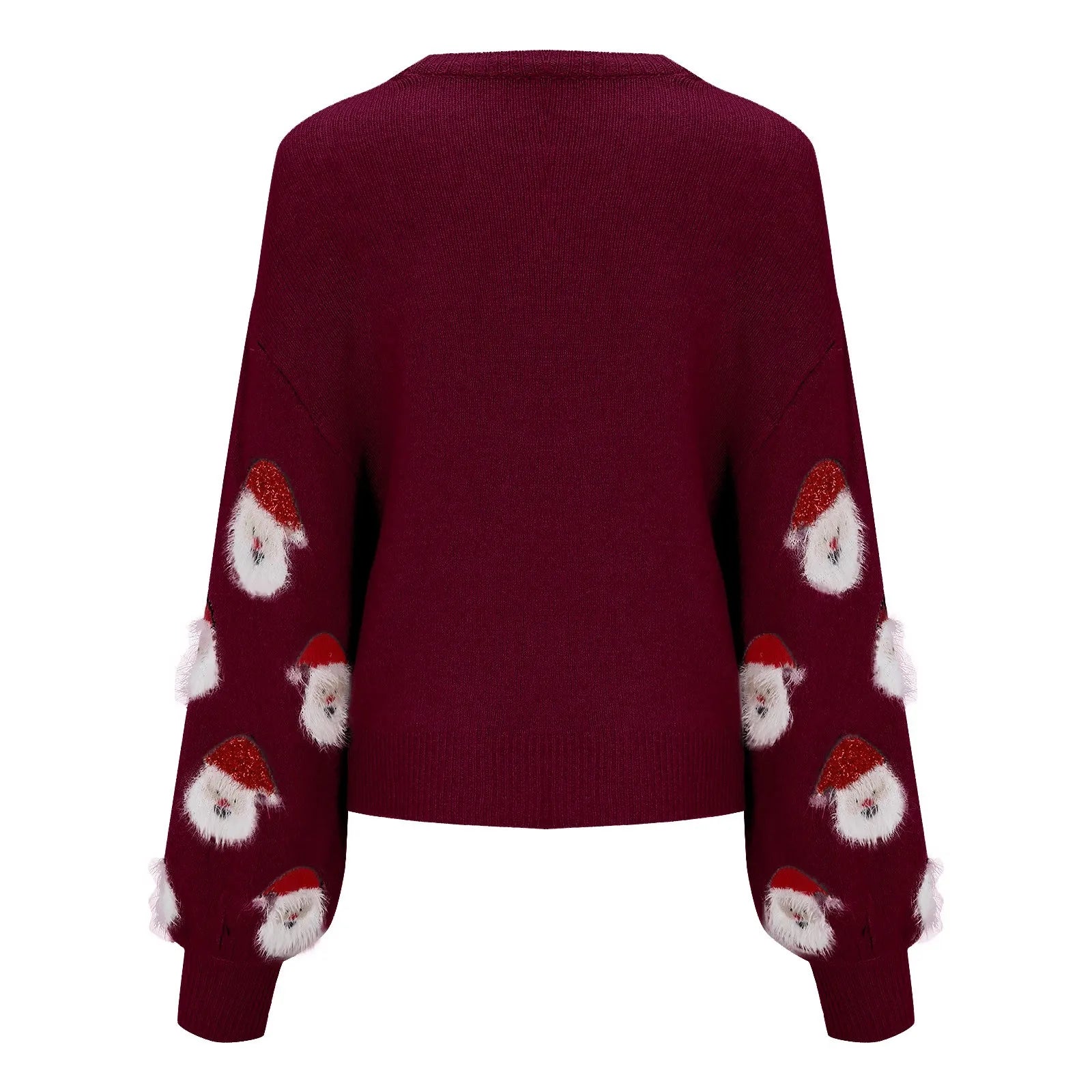Christmas Santa Head Oversized Sweater Sweaters-L