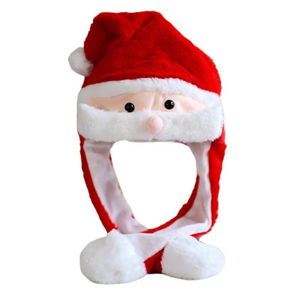 Jumping Santa Claus Elk Snowman Snowflake Cosplay Hat F Hat-L