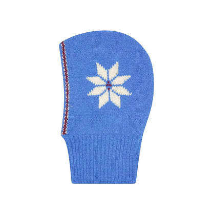Snowflake Wool Blend Balaclava Knitted Christmas Hat Blue Snowflake / One Size Hat-L