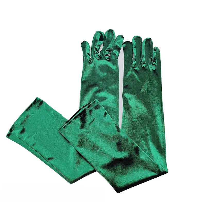 Velvet Ladies Warm Long Retro Dance Stage Etiquette Winter Christmas Gloves Gloves-L