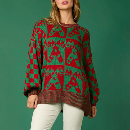 Gingerbread Aesthetic Christmas Sweater - Long Sleeve Round Neck White / S Sweaters-L