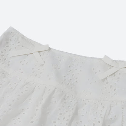 Coquette Broderie Anglaise Top & Mini Skirt Two Piece Set