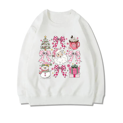 Coquette Christmas Santa Sweatshirt - Holiday Hoodie White 2 / S Hoodies-L