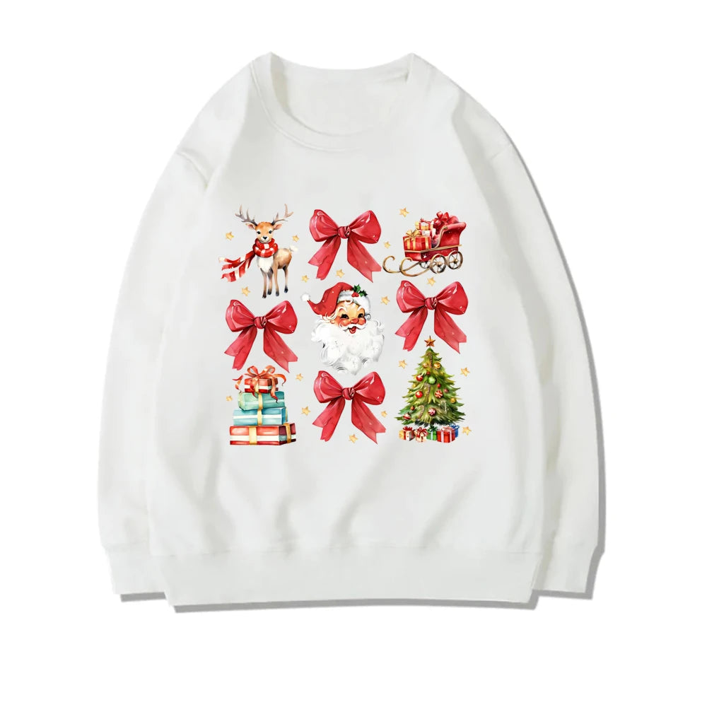 Coquette Christmas Santa Sweatshirt - Holiday Hoodie White 1 / S Hoodies-L