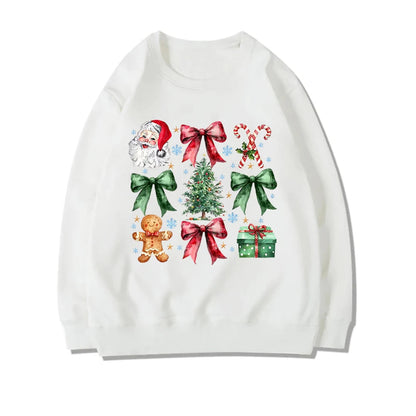 Coquette Christmas Santa Sweatshirt - Holiday Hoodie White / S Hoodies-L