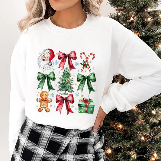 Coquette Christmas Santa Sweatshirt - Holiday Hoodie Hoodies-L
