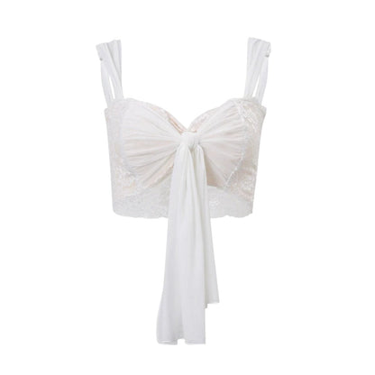 Coquette Lace Mesh Bra Crop Top