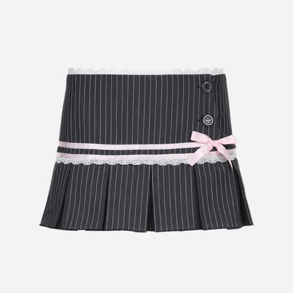 Coquette Striped Mini Skirt