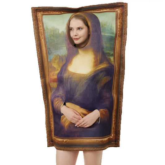 Cosplay Mona Mural Carnival Lisa Funny Dress Fancy Classic Sponge Costume