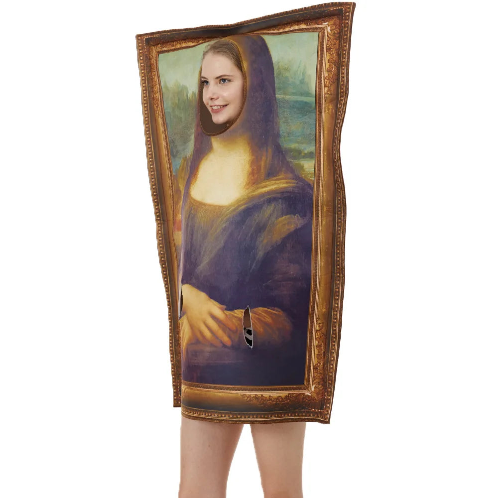 Cosplay Mona Mural Carnival Lisa Funny Dress Fancy Classic Sponge Costume