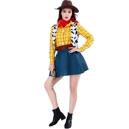 Cosplay Woody Cowboy Unisex Sheriff Halloween Carnival Outfit Up Attire