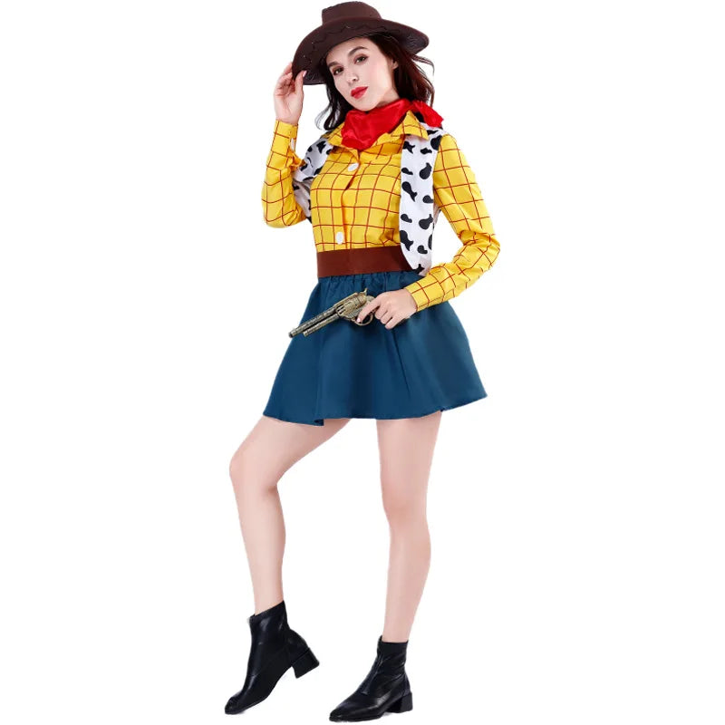 Cosplay Woody Cowboy Unisex Sheriff Halloween Carnival Outfit Up Attire