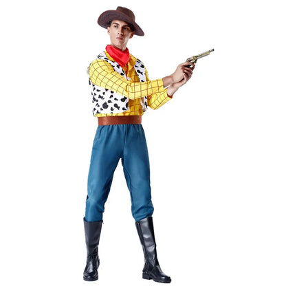 Cosplay Woody Cowboy Unisex Sheriff Halloween Carnival Outfit Up Attire