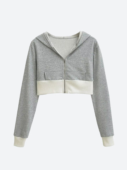 Cropped Hoodie & Mini Skirt Two Piece Set