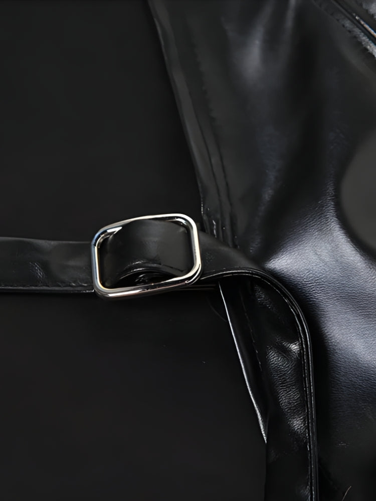 Cyberpunk Faux Leather Crop Jacket