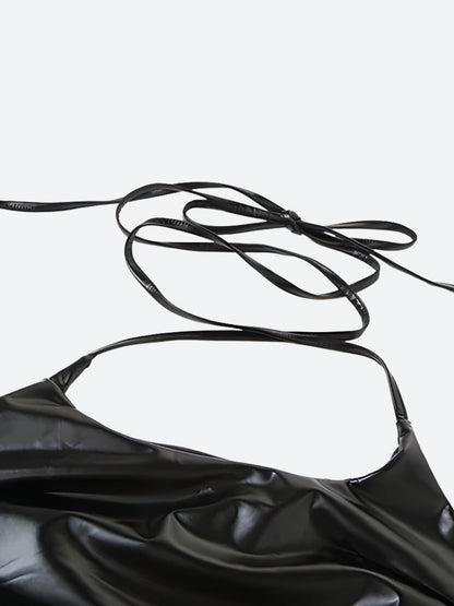 Cyberpunk Halter Neck Tie Top