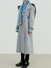 Women’s Woolen Removable Contrast Overcoat
