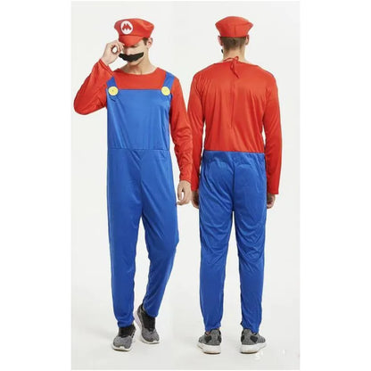 Men Luigi Deluxe Super Brothers Fancy Outfit Cosplay Halloween Attire