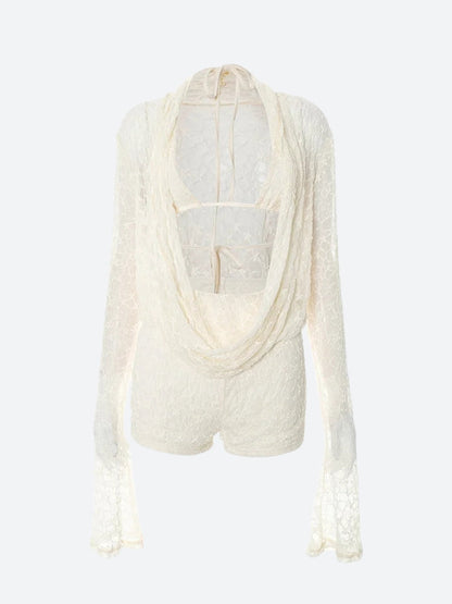 Draped Front Top & Shorts Two Piece Set