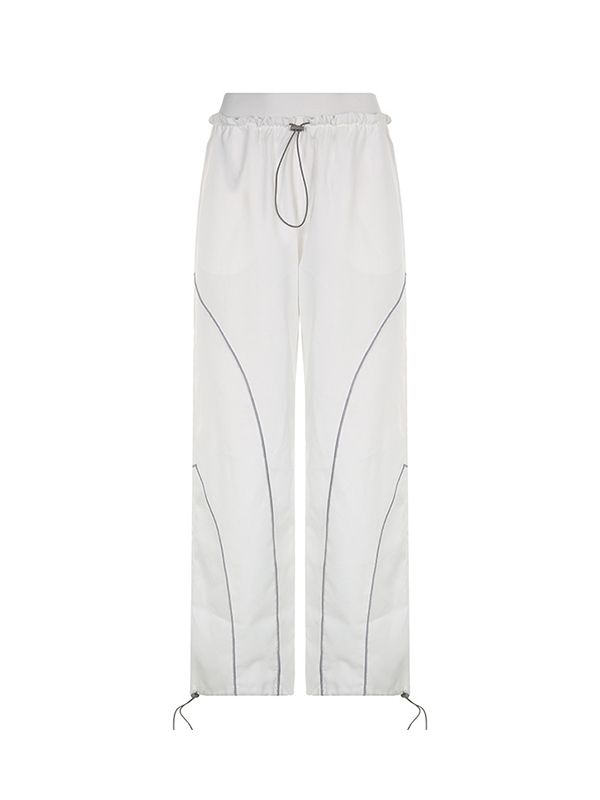 Pintuck Detail Straight Leg Pants Straight Leg Pants