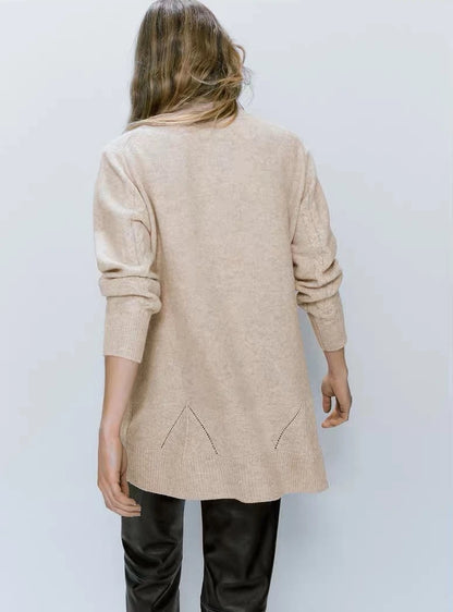 New Style Gentle Loose Casual Solid Color Cardigan