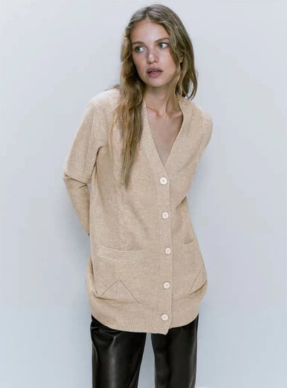 New Style Gentle Loose Casual Solid Color Cardigan