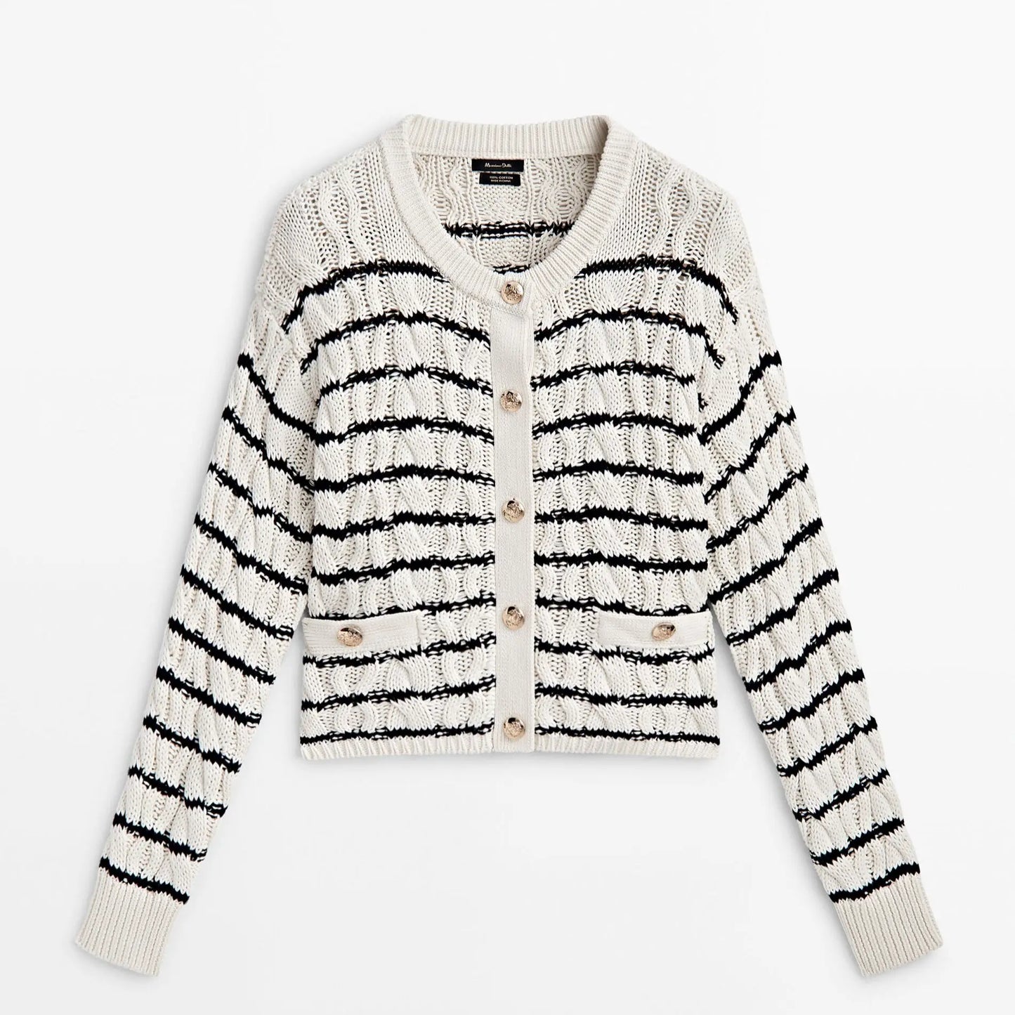 New Style Small Fragrance Button Design Texture Cardigan