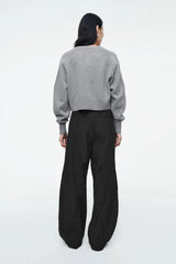 New Style Casual Standard Short Round Neck Long Sleeves Cardigan