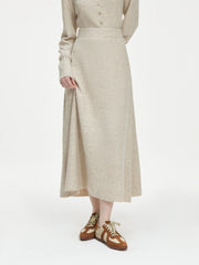 Chic Wool Set Autumn Winter New Design Long Skirt Cardigan