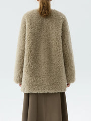 Office Lady One-Piece Lamb Coat