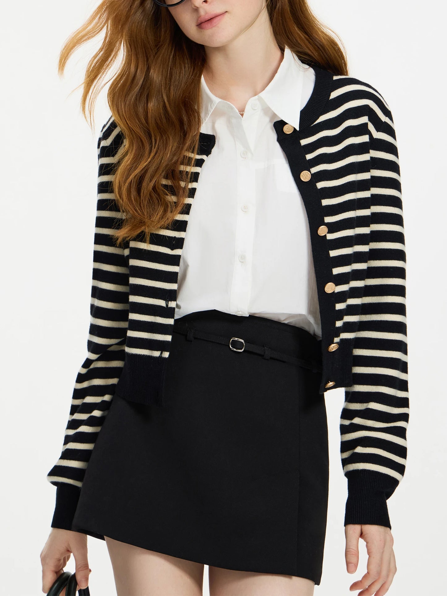 Striped Knit Jacket Vest Fall Winter New Sweater Cardigan