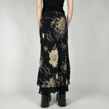 Fairycore Dark Fairy Midi Skirt