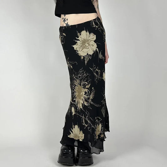 Fairycore Dark Fairy Midi Skirt