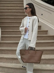 Solid Knitted O Neck Long Sleeve Single Breasted Cardigan