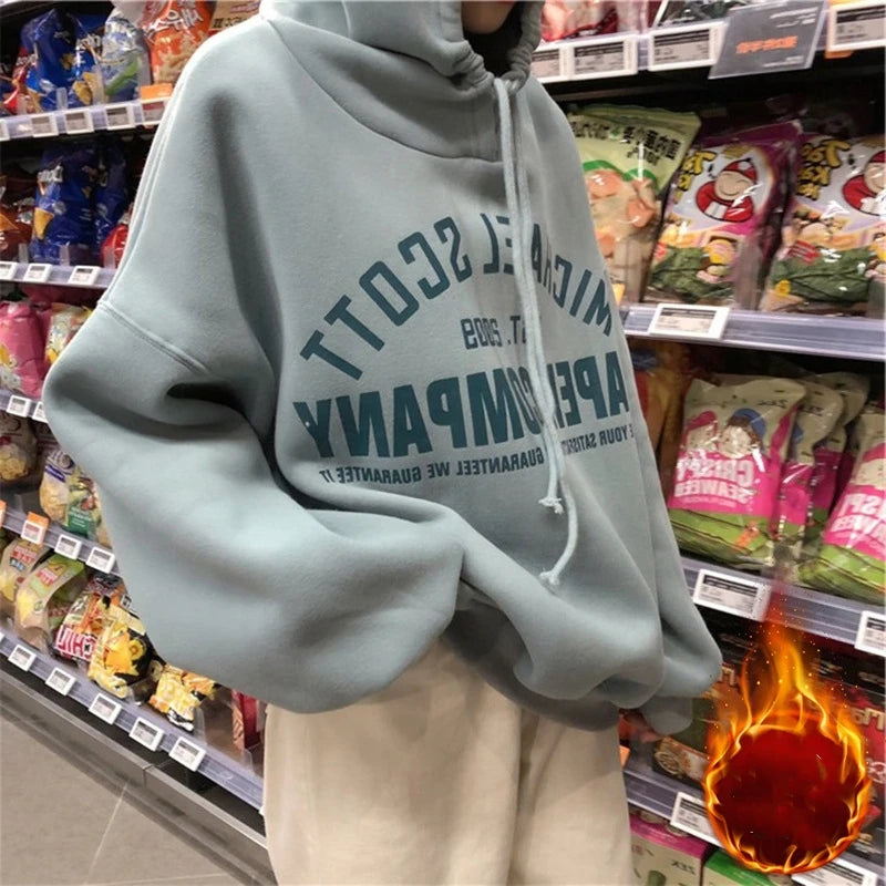Vintage Casual Stylish Letter Printed Warm Hoodie