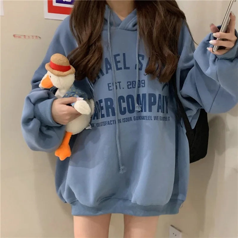 Vintage Casual Stylish Letter Printed Warm Hoodie
