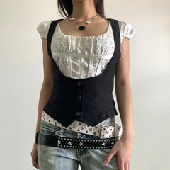 Fitted Button Up Vest