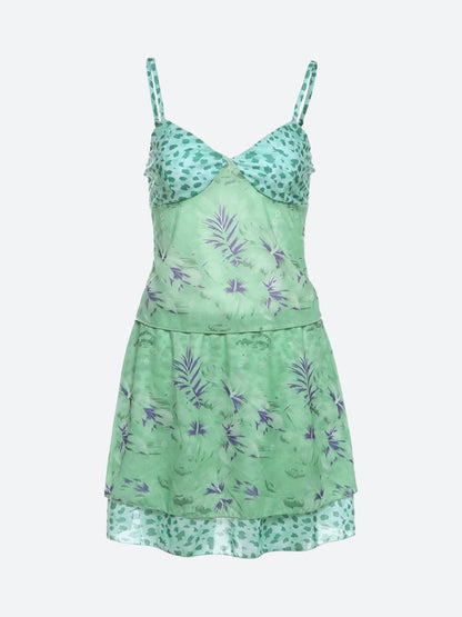 Floral Top & Mini Skirt Two Piece Set
