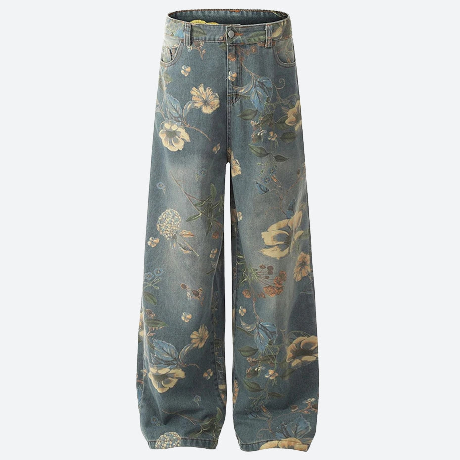 Floral Wide Leg Jeans