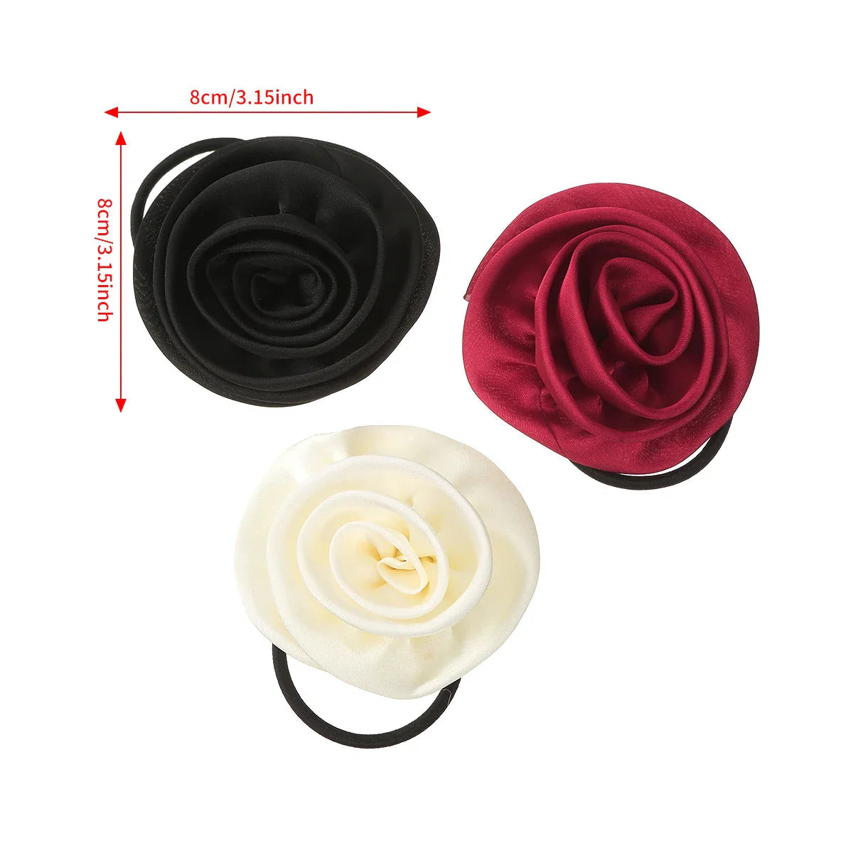 French Satin Retro Rose Hair Accessory For Girls Accessories-L
