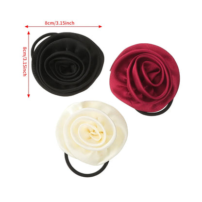 French Satin Retro Rose Hair Accessory For Girls Accessories-L