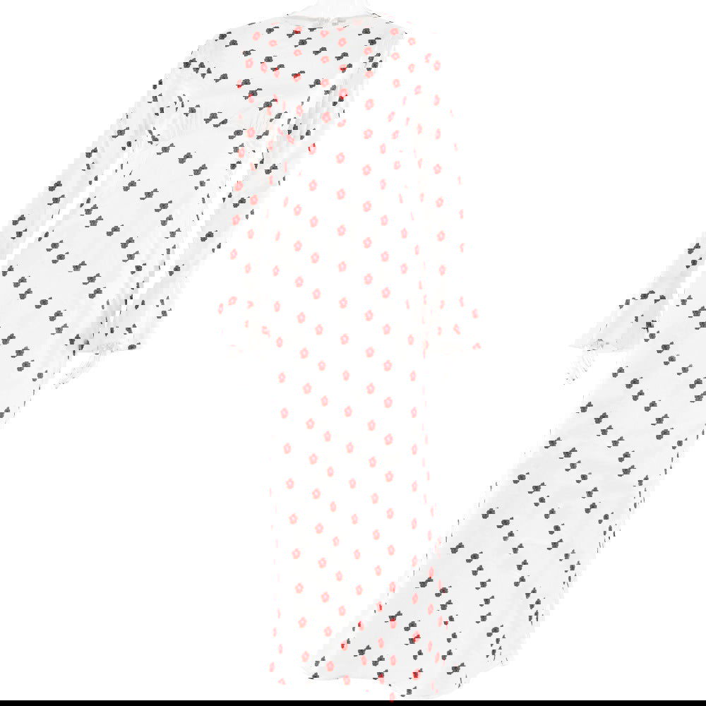 French Printed Bell Sleeve  Casual Maxi Dress