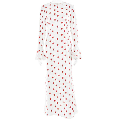 French Printed Bell Sleeve  Casual Maxi Dress