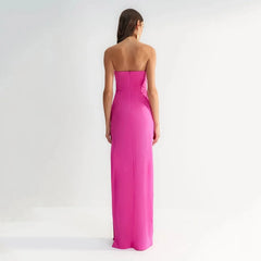 Polka Dot Tube Top Evening Party Dress Partydress-241208
