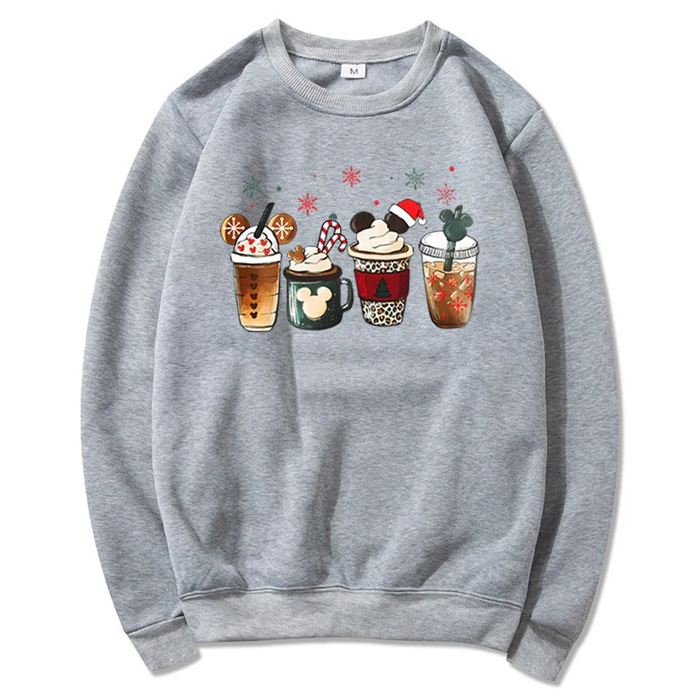 Charming Gingerbread Coffee Magic Kingdom Christmas Hoodie Gray / S Hoodies-L