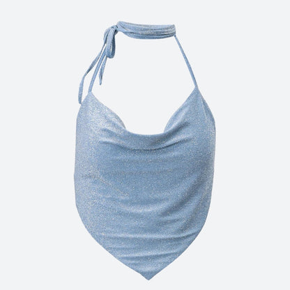 Glitter Backless Crop Top