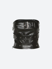 Grunge Belted Faux Leather Tube Top