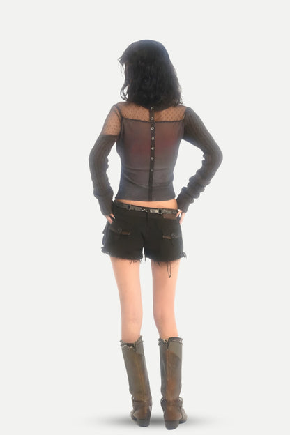 Grunge Cut Out Knitted Top