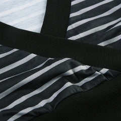 Grunge Striped Wrap Crop Top