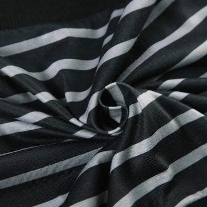 Grunge Striped Wrap Crop Top